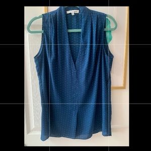 Blue & Green Pokala Dot Blouse